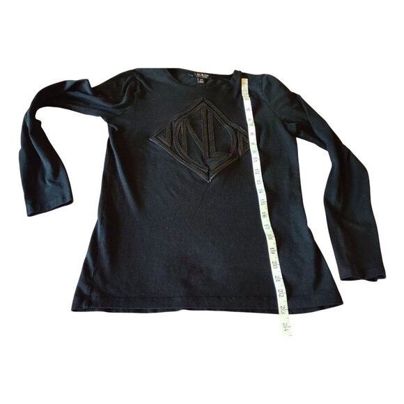 Lauren Ralph Lauren Black Label Women's Small Logo Long Sleeve Crewneck Shirt - Picture 7 of 8